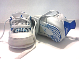 Nike Air Jordan Jumpman Boys Toddler Soft Baby Crib Shoes Size 2c Blue &amp; White - £20.44 GBP