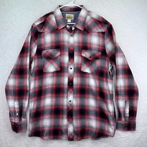 Sears Shirt Mens Extra Large Tall Red Black Flannel Tartan Plaid Flap Po... - £19.77 GBP