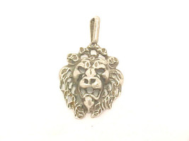 Raised LION HEAD Vintage PENDANT in STERLING Silver - 1 5/8 inches long - £55.82 GBP