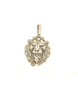 Raised LION HEAD Vintage PENDANT in STERLING Silver - 1 5/8 inches long - $70.00