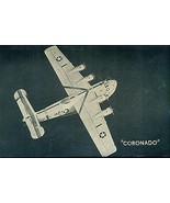 CORONADO vintage WWII-era U.S. Army/Navy plane 5&quot; x 8&quot; photo card - £7.77 GBP