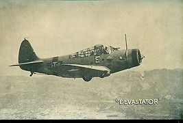 DEVASTATOR vintage WWII-era U.S. Army/Navy plane 5&quot; x 8&quot; photo card - $9.89