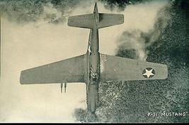 P-51 MUSTANG vintage WWII-era U.S. Army/Navy plane 5&quot; x 8&quot; photo card - £7.81 GBP