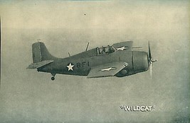 WILDCAT vintage WWII-era U.S. Army/Navy plane 5&quot; x 8&quot; photo card - £7.83 GBP