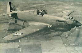 P-40 CURTISS vintage WWII-era U.S. Army/Navy plane 5&quot; x 8&quot; photo card - £7.78 GBP