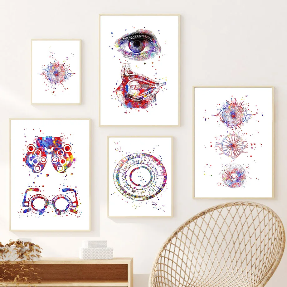 House Home Ophthalmologist Optician Eye Anatomy Wall Art Canvas Painting Abstrac - £19.65 GBP