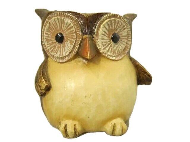 Yankee Candle Owl Votive Candle Holder 2011 Woodland Rustic Glass Insert 3.5 in - $9.67