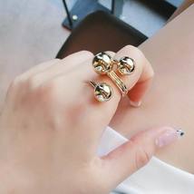 Simple Geometric Big Ball Ring Korean Fashion Personality Finger Rings For Women - £7.62 GBP