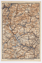 1911 Antique Map Of Vicinity Of Saarbrücken Trier Saarland / Germany - £15.29 GBP