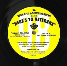 &#39;Here&#39;s to Veterans&#39; Radio Show Program 1267/1268 Ernie Ford Bonnie Owens LP VG+ - £15.23 GBP
