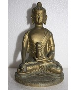 Vintage Very Old Budha Meditation Statue Resin Bronze Coloured Collectib... - £36.10 GBP