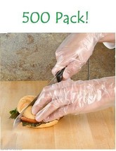 500PCS Disposable Sanitary Plastic Glove Restaurant BBQ Cook Kitchen Food Home + - £11.83 GBP