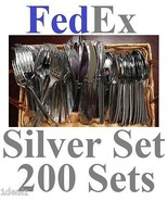 200 Sets Plastic Silver Fork-Knife-Spoon Cutlery the look of SILVERWARE ... - £44.41 GBP