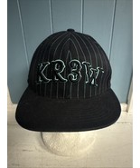 KR3W 210 Fitted By Flexfit Black W/ Aqua Striped Baseball Cap hat 7 1/4 ... - $376.79 MXN