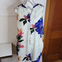 Womens Fig and Flower Long Sleeveless Button front Floral print top Size Medium - £21.31 GBP