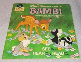 Vintage Walt Disney&#39;s Story of Bambi Read Along Book and Record 1977 - £5.59 GBP