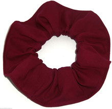 Burgundy Cotton Fabric Hair Scrunchie Scrunchies by Sherry Handmade USA - £5.49 GBP