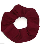 Burgundy Cotton Fabric Hair Scrunchie Scrunchies by Sherry Handmade USA - £5.60 GBP