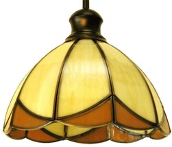 Tiffany Pendant Light Fixture Vintage Hanging Ceiling Kitchen Oil Rubbed Glass - $52.24