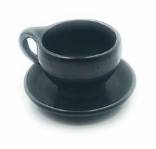 SET 6 PCS Chocolate or Coffee Cup  Unglazed Mug 9.5 Onz Black Clay La Ch... - £77.88 GBP