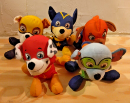 Lot of 5 Paw Patrol Plush Stuffed Toys Puppy Chase Marshall Zuma Rocky Rubble - £19.54 GBP