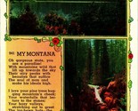 My Montana Poem By William Chelcie Striker Linen UNP Vtg Linen Postcard ... - $3.91