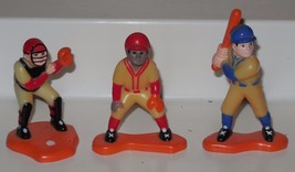 Vintage Wilton Baseball Player Cake Topper Lot of 3 Catcher Hitter and F... - $14.43