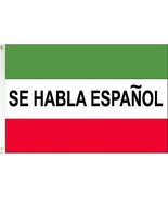 SE HABLA ESPAÑOL Flag Sign 3&#39;ftx5 WE SPEAK SPANISH Window Banner green w... - $665.08 MXN