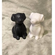 Refined Rustic Sitting Dog Smooth Glazed Resin Salt &amp; Pepper Shakers- NEW - £9.29 GBP