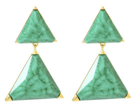 Amrita Singh Bermuda Turquoise Resin Large Triangle Earrings ERC 3028 NWT - £16.82 GBP