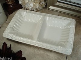 D&#39;Lusso Designs Couture Ivory Pattern 2 Part Serving Dish Relish Tablewa... - $14.50