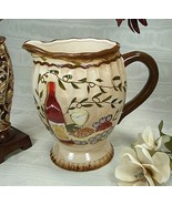 D&#39;Lusso Designs Tuscan Harvest Pattern Ceramic Pitcher Drink Beverage Ta... - £17.77 GBP