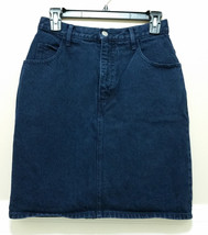 Vtg GUESS JEAN Georges Marciano High Waist Mini Skirt Dark Wash Blue Denim Sz 29 - £33.65 GBP
