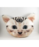 Short Hair Cat Face/Head Pillow Photorealistic Plush Kitty Cat Throw Pillow - £9.38 GBP