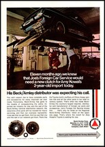 1972 Beck Arnley Car Parts Vintage Print Ad Mechanic Car Lift Shop Wall Art - £8.48 GBP