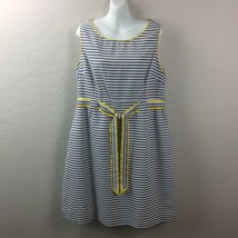 Jessica Howard Womens Gray White Yellow Striped Sleeveless Dress Flirty 18 16 - £31.45 GBP