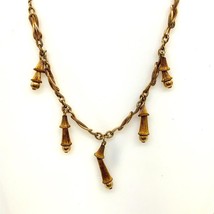 Vintage 12k Gold Filled Sturdy Retro Modern Knot Link Chain Bib Necklace... - £58.66 GBP