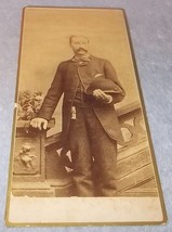 Vintage Cabinet Card Photograph Gentleman with Derby and Award Metal Memphis  - £4.79 GBP