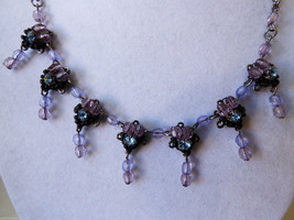 Fashion Romantic style lavender color floral charming pendants necklace ... - £16.34 GBP