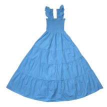 NWT Quince 100% Organic Cotton Smocked Midi in Cornflower Blue Dress XS - £33.34 GBP