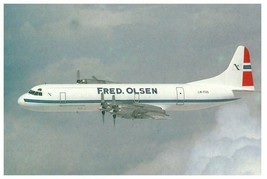 Fred Olsen Lockheed L 188A Electra 1985 Airplane Postcard - £4.12 GBP