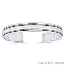 Open Cuff Wristband Adjustable Wide Bangle Bracelet in Solid 925 Sterling Silver - $92.15