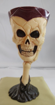 Holloween Skull Skeleton Gablet Cup 3D Molded Plastic 7&quot; 1/4 - $9.89