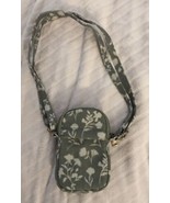 Green Floral Canvas Cell Phone Case Bag New - £11.34 GBP