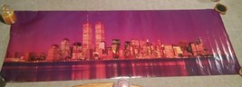 VTG 1987 David Kenik New York Skyline Poster World Trade Twin Towers 26x74 - £35.54 GBP