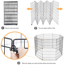 42&quot; Dog 8 Panel Playpen Crate Fence Pet Play Pen Exercise Puppy Kennel Cage Yard - £59.20 GBP