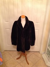 Women Lovely REVERSiBLE Solid Dark BRoWN Faux Fur Stroller Length Coat P... - $99.00