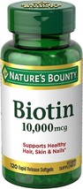 Nature&#39;s Bounty Biotin 10000 mcg, Supports Healthy Hair, Skin and Nails, Rapid R - £28.76 GBP