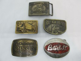 Vintage Truck Car Motorcycle Belt Buckle Lot Brass Other Metal Vg Used Condition - £62.89 GBP