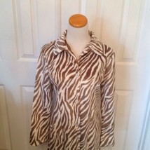 Chic and Elegant ZEBRA - LEOPARD Faux Fur SHIRT - COAT - JACKET - Size: ... - £47.01 GBP